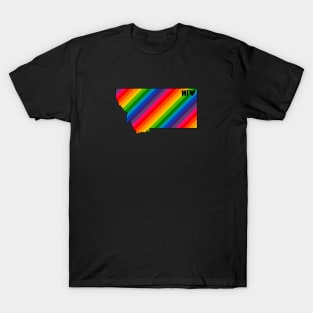 USA States: Montana (rainbow) T-Shirt